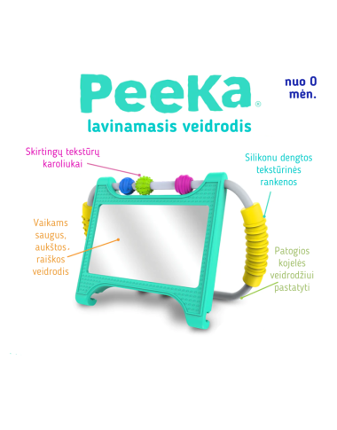 Möbi lavinamasis veidrodis kūdikiams - Lavinamieji žaislai kūdikiams