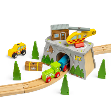 Bigjigs kalnų gelbėjimas - Mediniai traukinukai vaikams