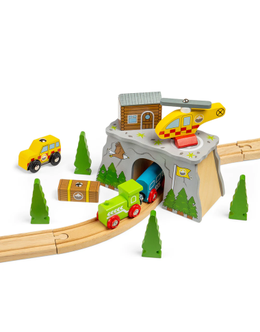 Bigjigs kalnų gelbėjimas - Mediniai traukinukai vaikams