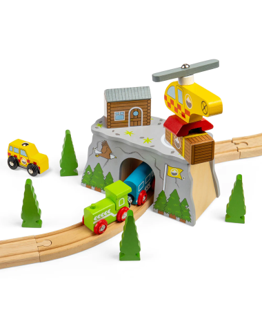 Bigjigs kalnų gelbėjimas - Mediniai traukinukai vaikams