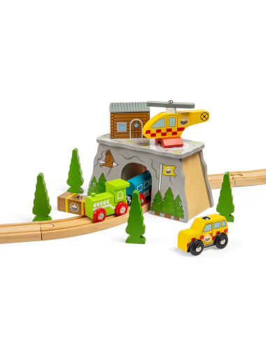 Bigjigs kalnų gelbėjimas - Mediniai traukinukai vaikams