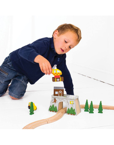 Bigjigs kalnų gelbėjimas - Mediniai traukinukai vaikams