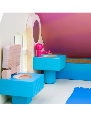 Bigjigs medinių baldų rinkinys lėlėms - Lėlių namai