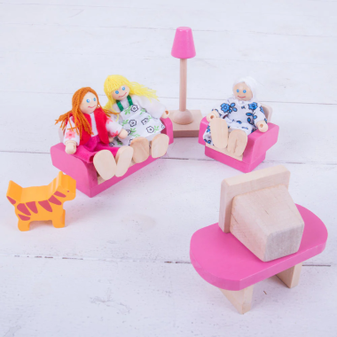 Bigjigs medinės šeimos figūrėlės - Lėlių namai