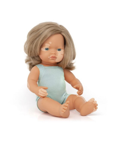 Miniland lėlė mergaitė turinti baltmę - Vanile kvepiančios lėlė