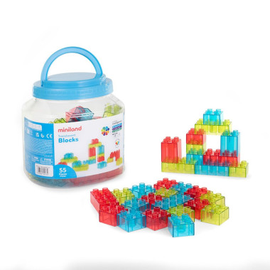 Miniland skaidrios kaladėlės (55 el.) - Lavinamieji žaislai vaikams nuo 3 metų