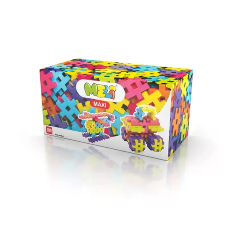 Meli Maxi konstruktorius (100 el.) - Vaflinės kaladėlės vaikams nuo 1 metų