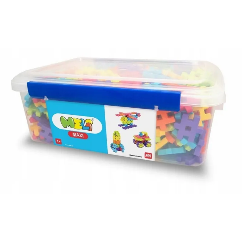 Meli Maxi Edu konstruktorius (400 el.) - Vaflinės kaladėlės vaikams nuo 1 metų