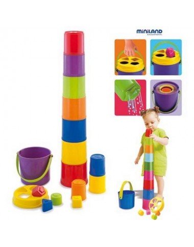 Miniland indelių bokštas - Žaislų nuoma vaikams