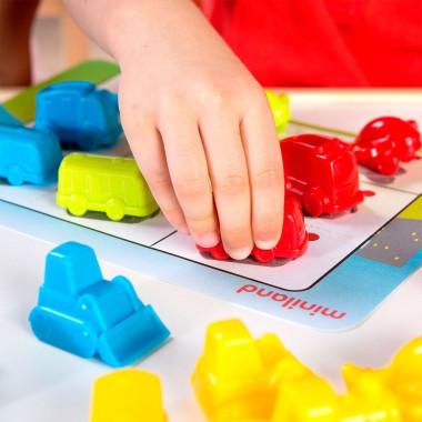 Miniland lavinamasis žaidimas Skaičiuok ir rūšiuok mašinas - Lavinamieji žaislai vaikams nuo 3 metų