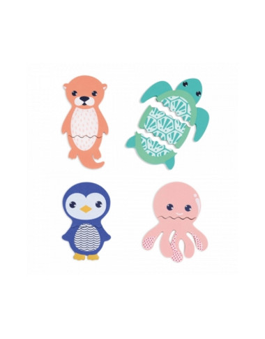 Ludi vonios žaidimas-dėlionė (10 el.) - Vonios žaislai vaikams