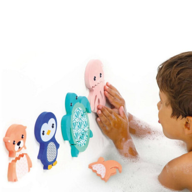 Ludi vonios žaidimas-dėlionė (10 el.) - Vonios žaislai vaikams