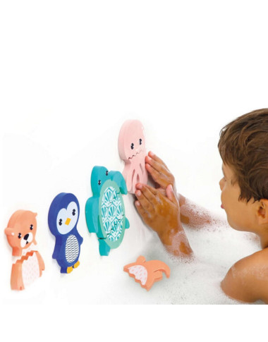 Ludi vonios žaidimas-dėlionė (10 el.) - Vonios žaislai vaikams