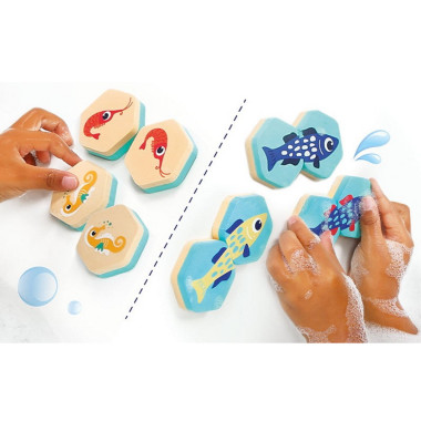 Ludi vonios žaidimas-dėlionė Memo (24 el.) - Vonios žaislai vaikams