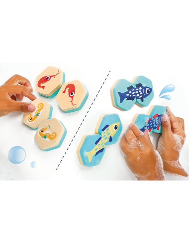 Ludi vonios žaidimas-dėlionė Memo (24 el.) - Vonios žaislai vaikams