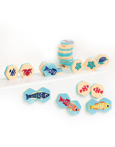 Ludi vonios žaidimas-dėlionė Memo (24 el.) - Vonios žaislai vaikams