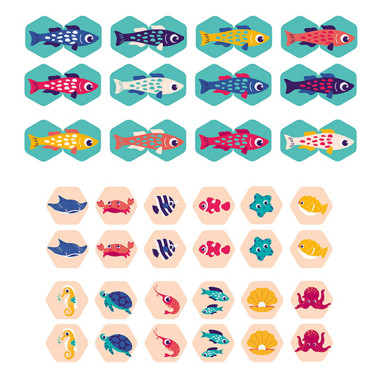 Ludi vonios žaidimas-dėlionė Memo (24 el.) - Vonios žaislai vaikams