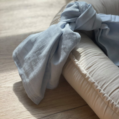 Melsvas muslino medvilnės vystyklas kūdikiams