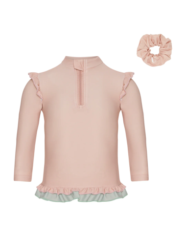 Rausvi maudymosi marškinėliai mergaitei (1-4 m.)