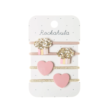 Plaukų gumytės mergaitėms Debesėliai su širdelėmis