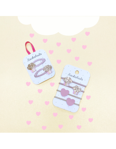 Plaukų gumytės mergaitėms Debesėliai su širdelėmis