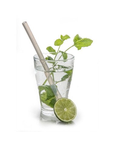 Fommi daugkartiniai silikoniniai šiaudeliai - 2 vnt. ir šepetėlis