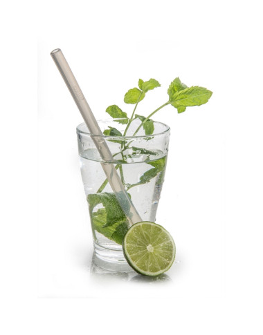 Fommi daugkartiniai silikoniniai šiaudeliai - 2 vnt. ir šepetėlis