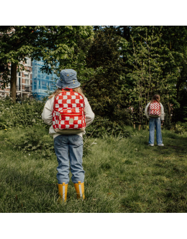 Pick & Pack kuprinė pradinukams Raudoni langeliai, M iš priekio