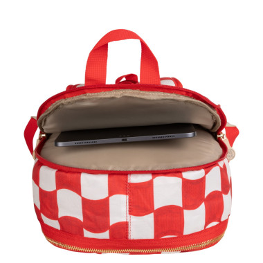 Pick & Pack kuprinės pradinukams Raudoni langeliai, M atsegtas vienas skyrius, nuotrauka iš viršaus