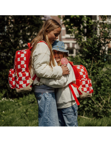 Pick & Pack kuprinė pradinukams Raudoni langeliai, M iš priekio