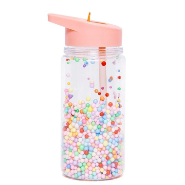 Vaikiška gertuvė su šiaudeliu Burbuliukai (300 ml) uždarytu šiaudeliu