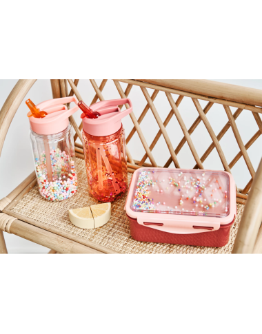 Vaikiška gertuvė su šiaudeliu Burbuliukai (300 ml) atidarytu šiaudeliu