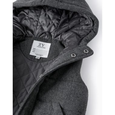 ZIPPY pilka liemenė su kapišonu (6/9-24/36 mėn) iš arti