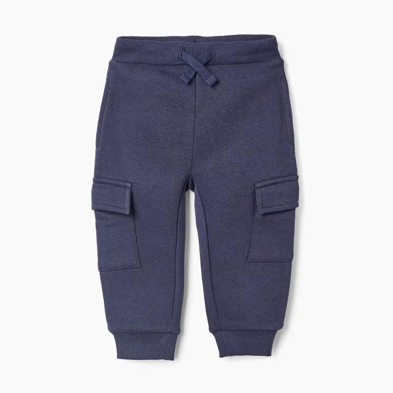 ZIPPY tamsiai mėlynos kelnės (6/9-24/36 mėn) iš priekio ZIPPY tamsiai mėlynos kelnės (6/9-24/36 mėn) iš priekio