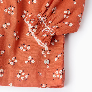 ZIPPY oranžinė suknelė Gėlytės (6/9-24/36 mėn) ir arti, matosi rankogaliai raukti