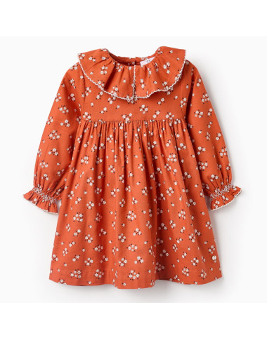 ZIPPY oranžinė suknelė Gėlytės (6/9-24/36 mėn) iš priekio