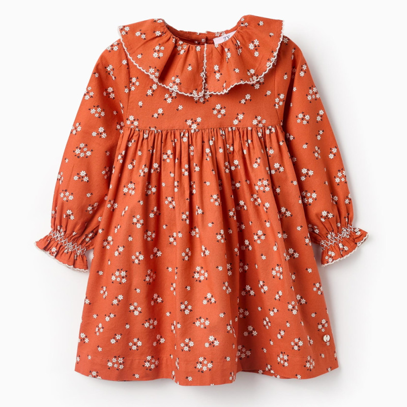 ZIPPY oranžinė suknelė Gėlytės (6/9-24/36 mėn) iš priekio