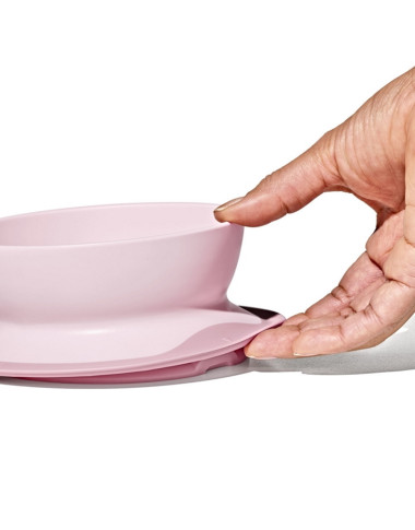 OXO prilimpantis dubenėlis Rausvas iš šono