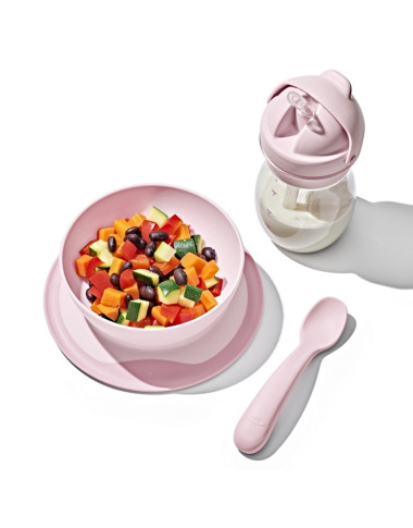 OXO prilimpantis dubenėlis Rausvas iš šono