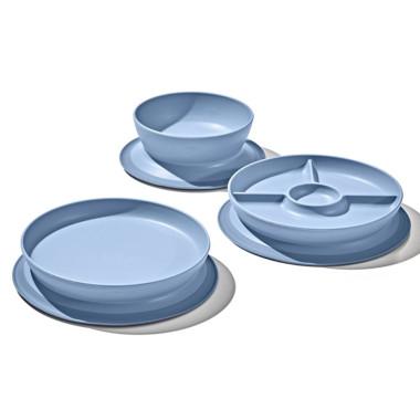 OXO prilimpantis dubenėlis Melsvas su kitomis derančiomis lėkštutėmis