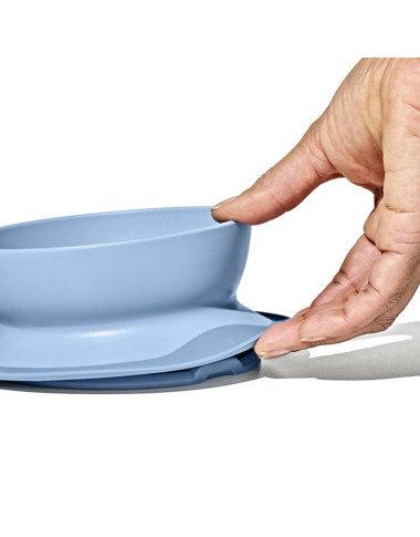 OXO prilimpantis dubenėlis Melsvas iš šono