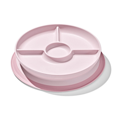 OXO prilimpanti vaikiška lėkštė su skiltimis Rausva iš šono