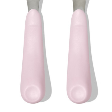 OXO vaikiški įrankiai Rausvi iš arti, priartintos rankenėlės