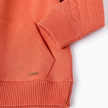 ZIPPY tamsiai oranžinis džemperis (3/4-13/14 m) iš arti, matosi kišenė