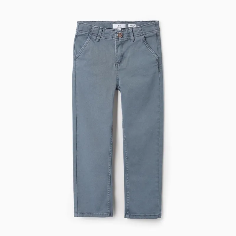 ZIPPY mėlynos kelnės berniukui (3/4-13/14 m) iš priekio ZIPPY mėlynos kelnės berniukui (3/4-13/14 m) iš priekio