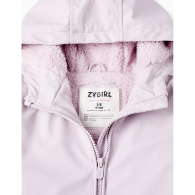 ZIPPY alyvinė lietaus striukė mergaitei (3/4-13/14 m) iš arti, matosi pašiltinimas