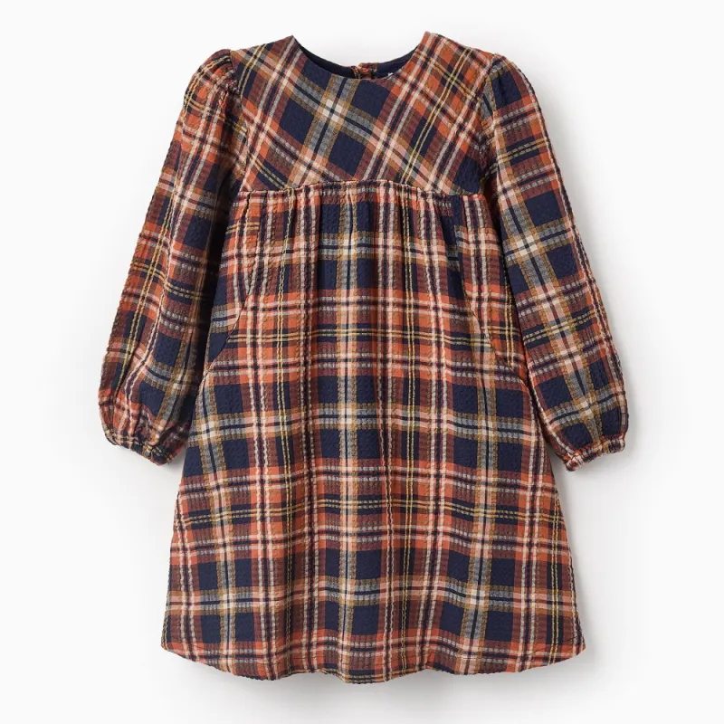 ZIPPY languota suknelė (3/4-11/12 m) iš priekio ZIPPY languota suknelė (3/4-11/12 m) iš priekio