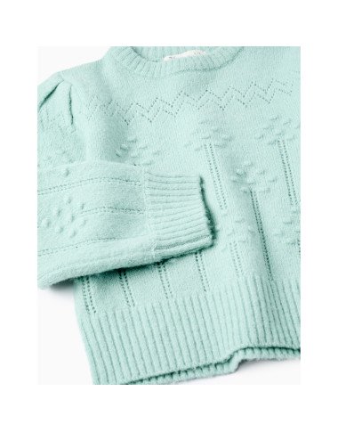 ZIPPY žalsvas megztukas mergaitei (3/4-13/14 m) iš priekio ZIPPY žalsvas megztukas mergaitei (3/4-13/14 m) iš priekio