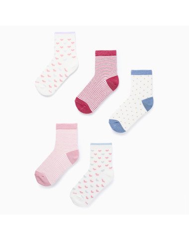 ZIPPY kojinės mergaitei Širdelės, 5 poros (15-37)