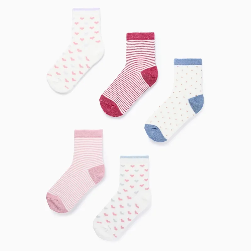 ZIPPY kojinės mergaitei Širdelės, 5 poros (15-37) ZIPPY kojinės mergaitei Širdelės, 5 poros (15-37)